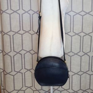 authentic vintage cross body bag blue leather